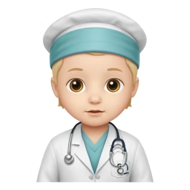 baby dressed as a doctor sticker