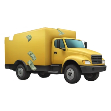 Money truck with money falling out sticker