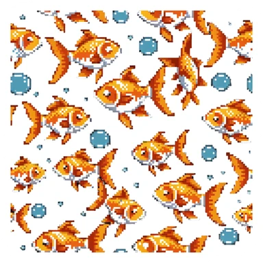 goldfish with surprised expression and tiny bubbles sticker