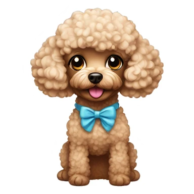 Toy poodle with make up sticker
