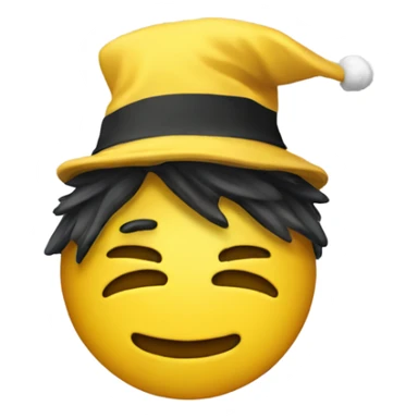 yellow Emoji wearing happy New Year hat sticker
