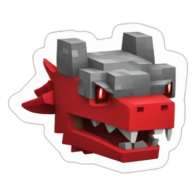 head hat Red dragon Minecraft delegate sticker