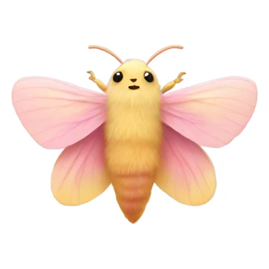 Fluffy pretty Rosy maple moth sticker