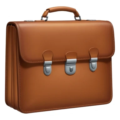 A highly detailed emoji in the Apple iOS style, featuring a briefcase, with smooth gradients, soft shadows, and a minimalistic yet modern look. The emoji should have a clean and professional aesthetic, suitable for a digital business card. sticker