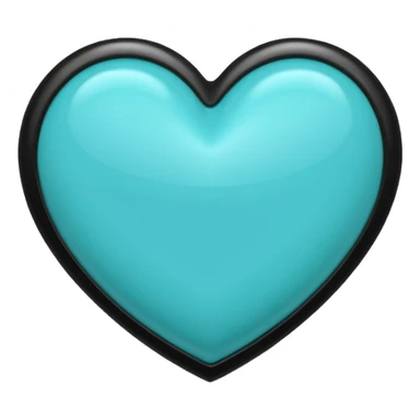 turquoise heart with black trim sticker