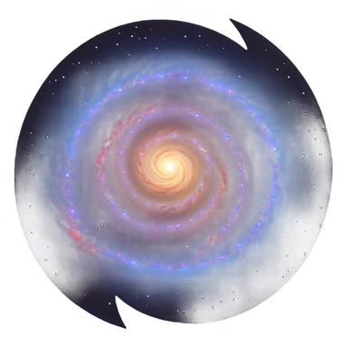 detailed 3D spiral galaxy sticker