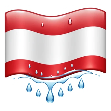 Polish flag emoji with water dripping under it  sticker