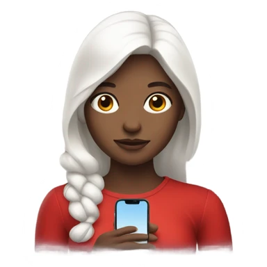 a white skin girl in a red dress holding phone sticker