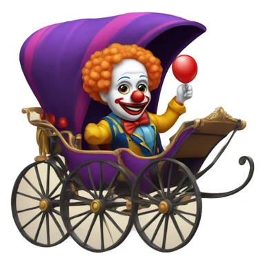 clown in a carriage sticker