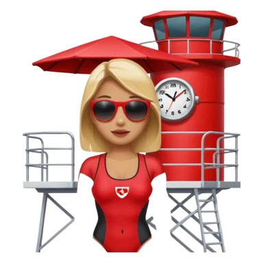 Lifeguard at watch tower sticker