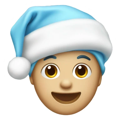 Baby blue santa hat sticker