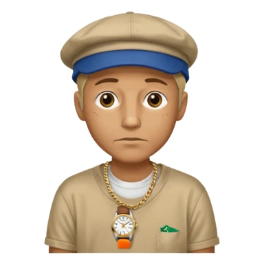 Poor homelass man with a rolex and a coinbase support shirt and cap sticker