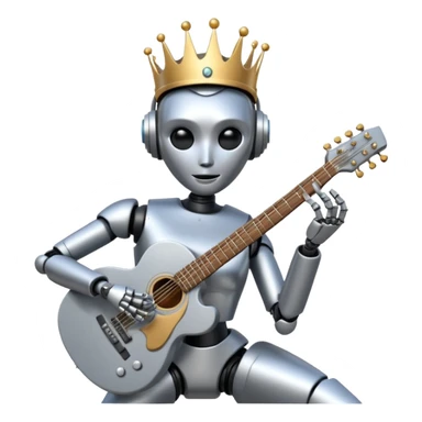 robot queen is playing on guitar sticker