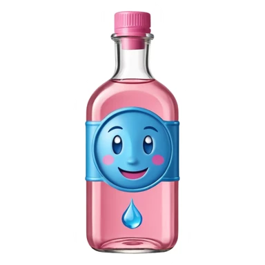 Smiling bottle of oil blue top pink outside with logo that says diddy oil sticker