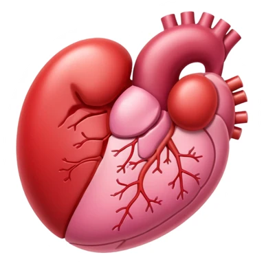 kidney, anatomically accurate but simplified, rounded, red and pink sticker