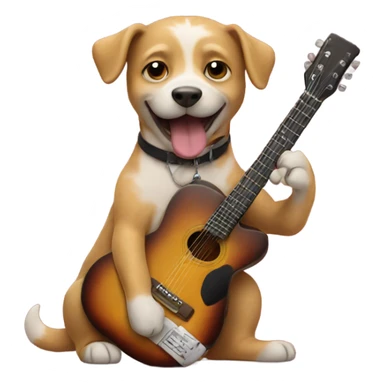 Dog playing guitar  sticker