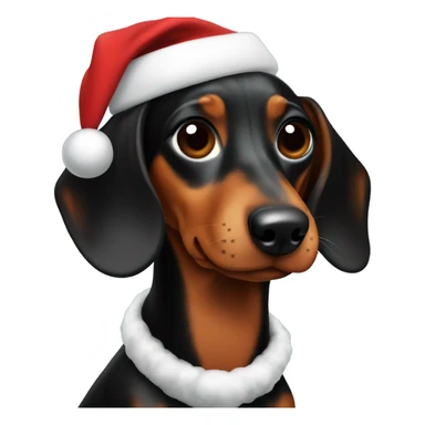 A black and brown dachshund in a Christmas attire sticker