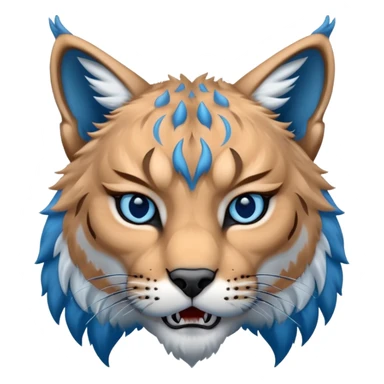 Tête de lynx : très féroce et bleu  sticker