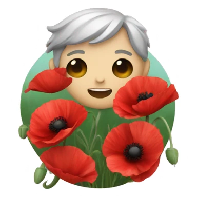 Feel better with red poppies sticker