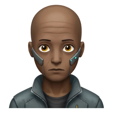 cyberpunk poor man whihout hair sticker