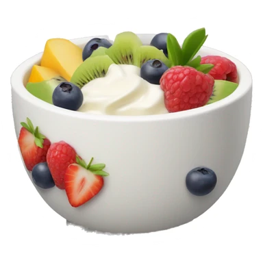 Yoghurt bowl with fruit sticker