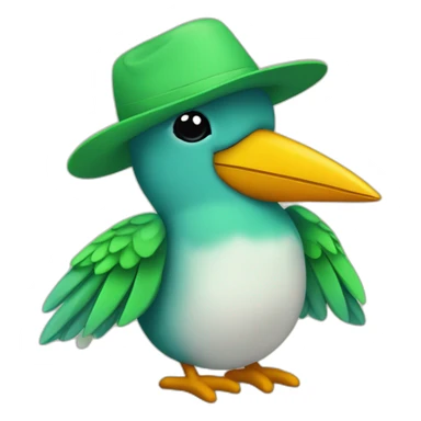 Colibrí bebé con gorrito de dormir  sticker