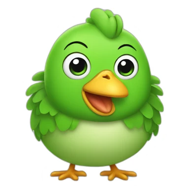 Green fat chicken sticker