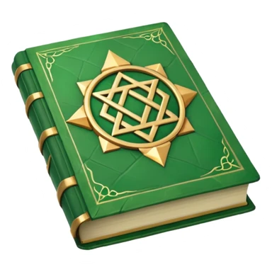 fantasy magic green book low poly sticker