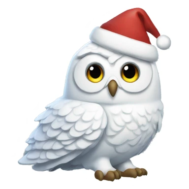 Snow Owl Christmas sticker