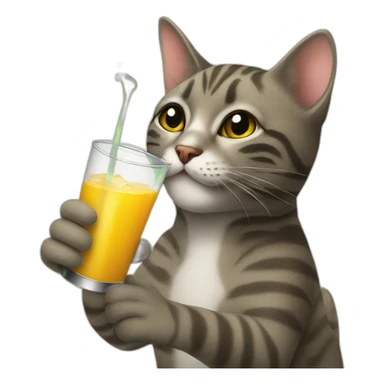 Cats drink some juiceA sticker