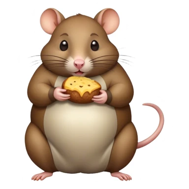 A fat rat eating sticker