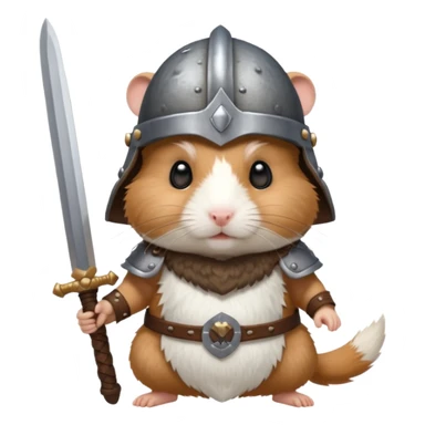 hamster with viking helmet and sword sticker