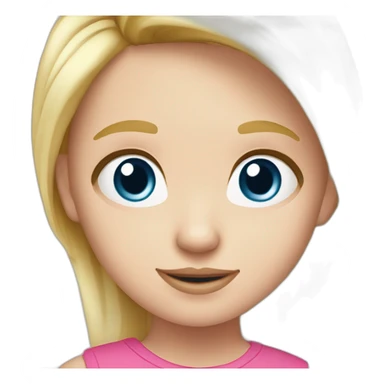 cute blonde blue eyes caucasian daughter pink top sticker