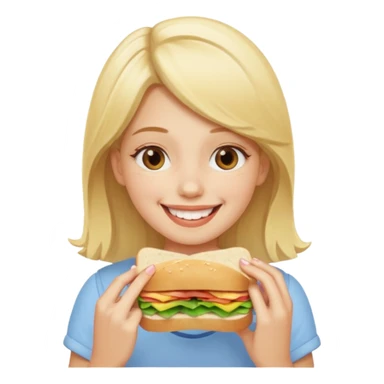 девушка ест сэндвич и он ей нравится sticker