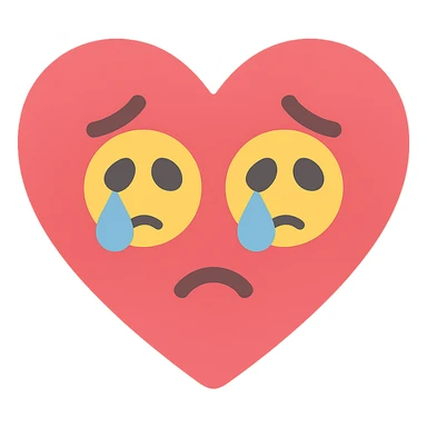 teary-eyed heart emoji sticker