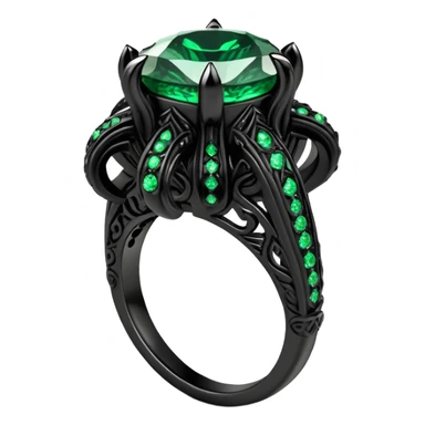 Eldritch black and green horror engagement ring sticker