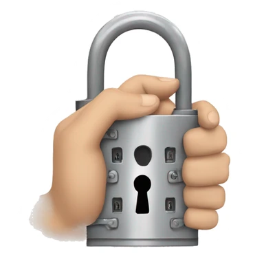 hands in the shape of a lock sticker