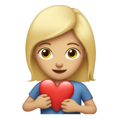 Blonde Mother holds her  big heart in her arm sticker