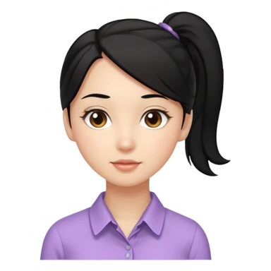 cewe lembut rambut hitam  kuncir satu kayak cute gitu tapi gausah adakepangnya  dan sudah agak dewasa gitu bajunya yang cute blouse sticker