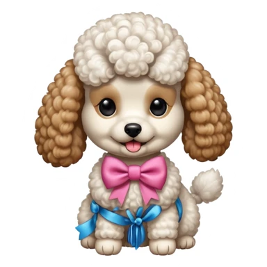 Poodle de laço sticker