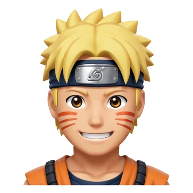 naruto en mode baryon face smile sticker