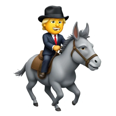 A donkey riding Donald trump  sticker