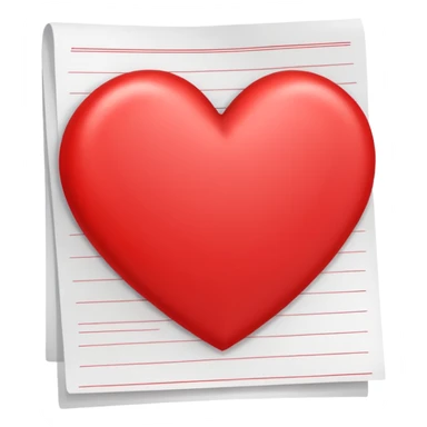 heart symbol on a document sheet sticker