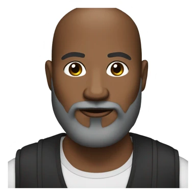 fifty year old black male with black beard and black crop top sticker