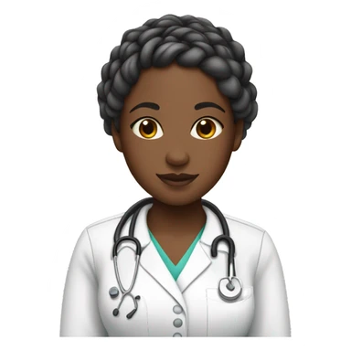 Black girl with knotless braids and nurse scrubs sticker