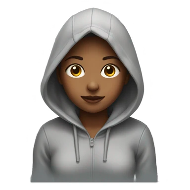 Girl wearing a hoodie sticker