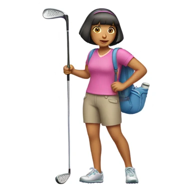  Dora, the Explorer carrying golf clubs sticker