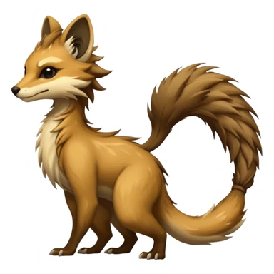 Cool badass furry fantasy-Vernid-creature by LiLaiRa with a long tufted tail (full body) sticker