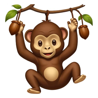 affe liegt im dschungel in einer hängematte, isst schokolade sticker