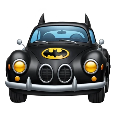 create a emoji batman with his car in gotham sticker